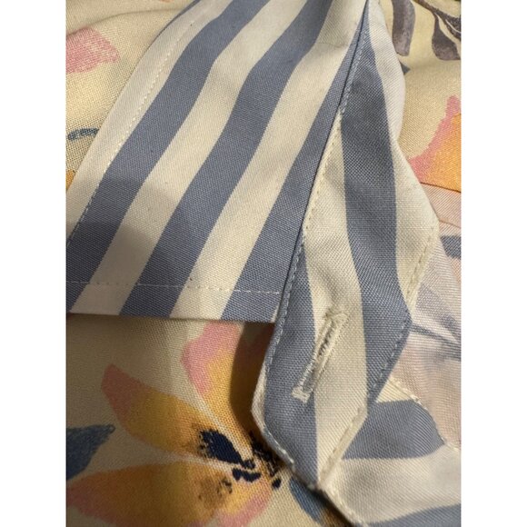 Coldwater Creek Woman’s XL Floral Button-Up Shirt Cotton Blouse Striped Collar - Picture 8 of 13